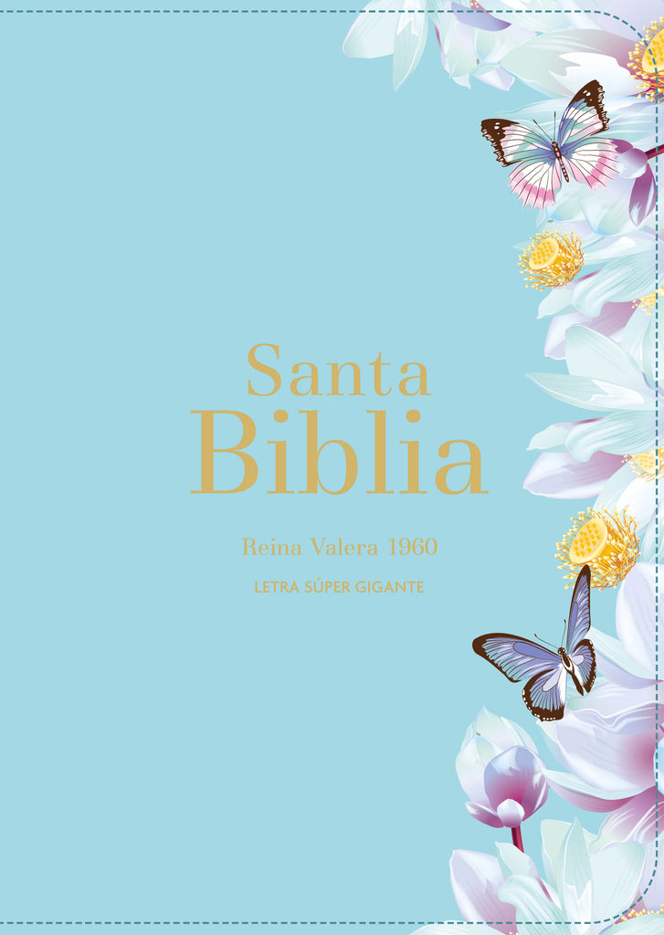 BIBLIA RVR 1960 LETRA SUPER GIGANTE SIMIL PIEL AZUL CLARA
