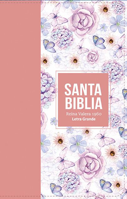 BIBLIA RVR 1960 LETRA GRANDE TAMANO MANUAL SIMIL PIEL ROSA CLARO