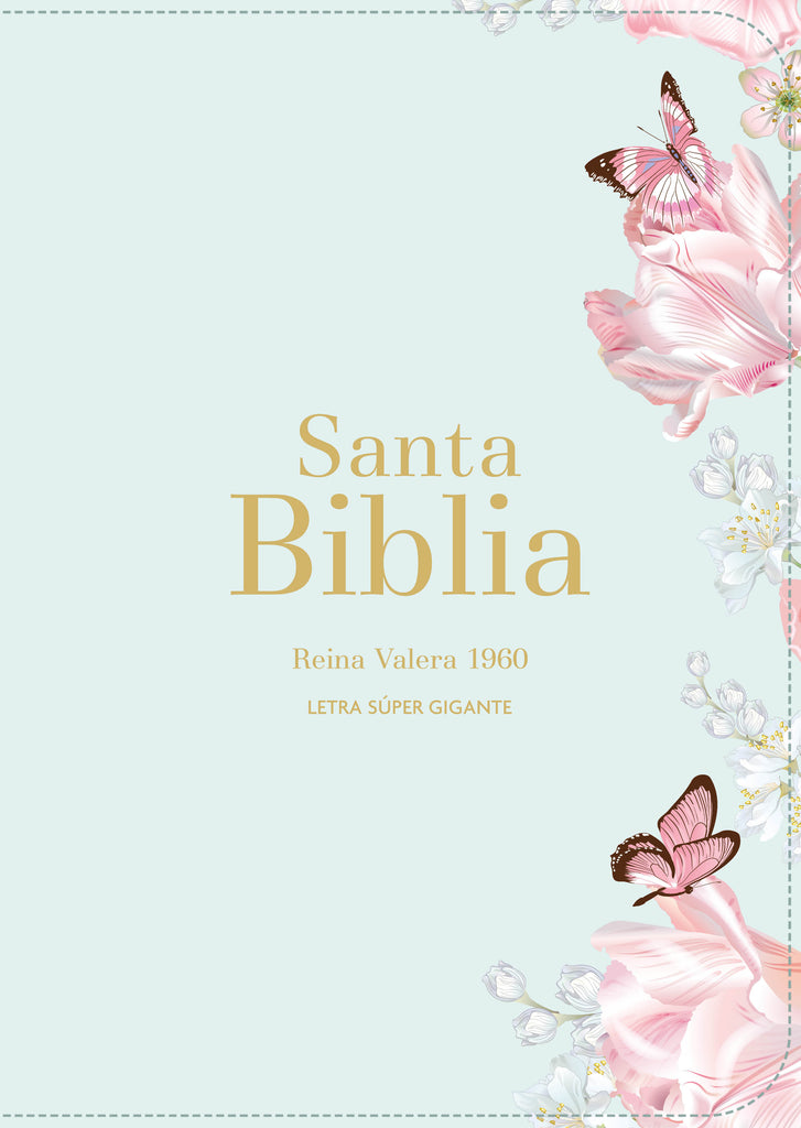 BIBLIA RVR 1960 LETRA SUPER GIGANTE SIMIL PIEL SALVIA CLARO