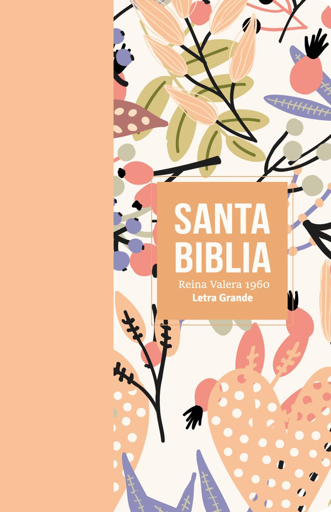 BIBLIA RVR 1960 LETRA GRANDE TAMANO MANUAL SIMIL PIEL NARANJA CLARA