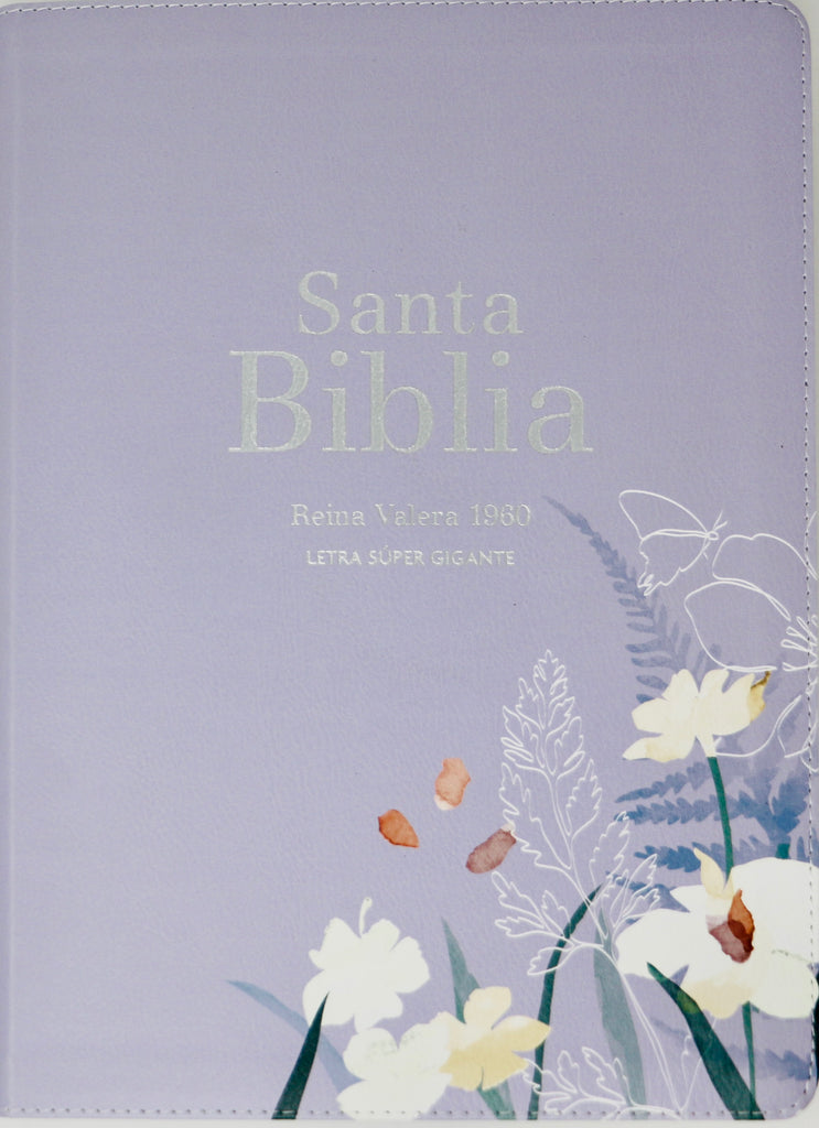 BIBLIA RVR 1960 LETRA SUPER GIGANTE SIMIL PIEL LAVANDA