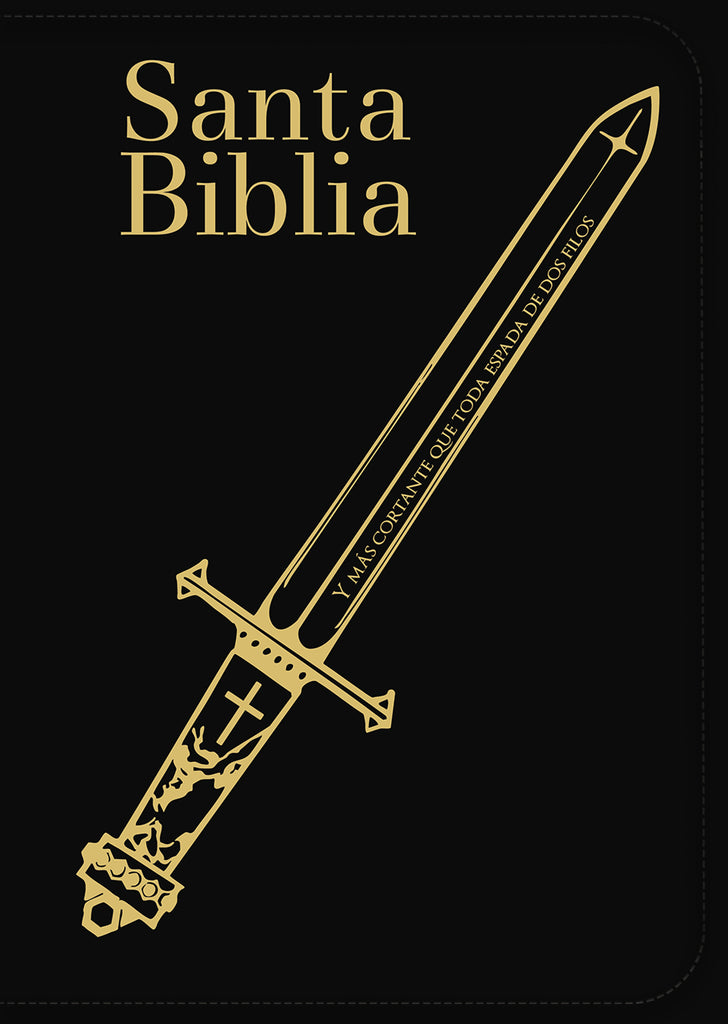 BIBLIA RVR 1960 LETRA SUPER GIGANTE SIMIL NEGRO ESPADA