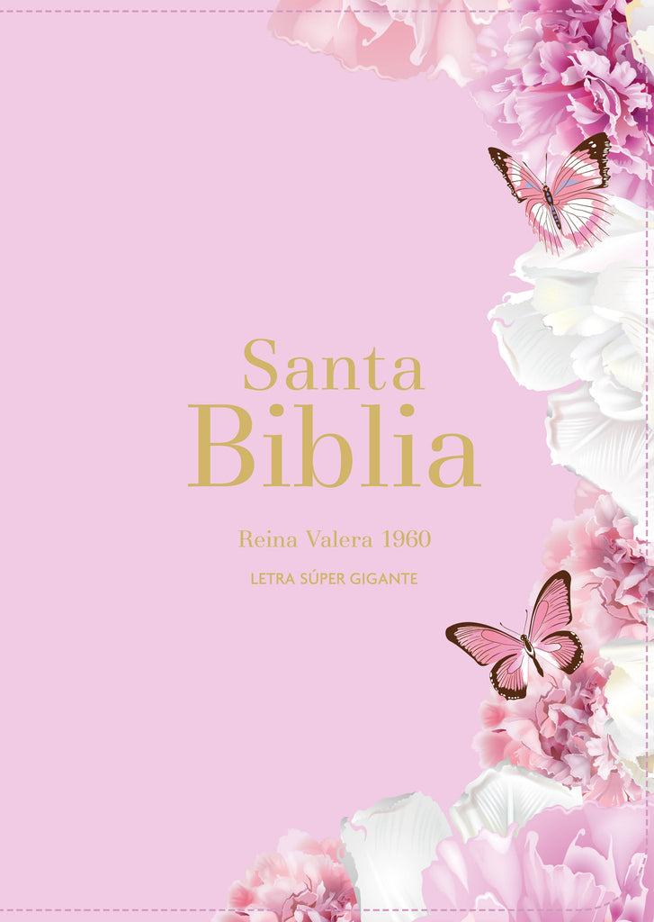 BIBLIA RVR 1960 LETRA SUPER GIGANTE SIMIL PIEL ROSA CLARO