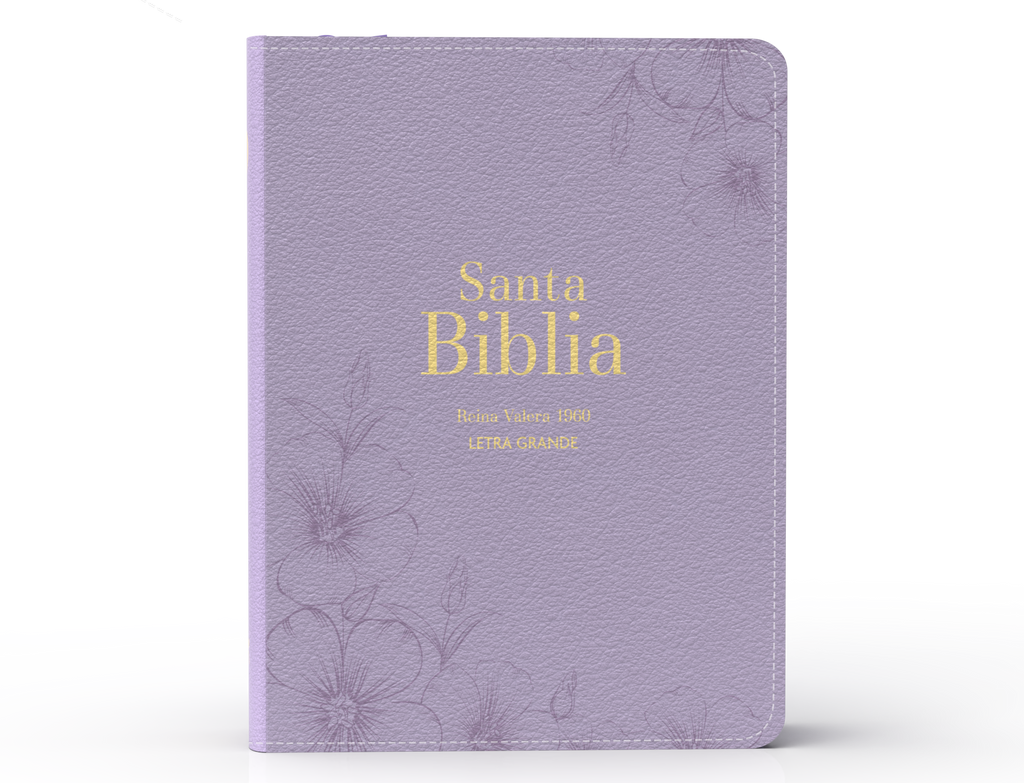 BIBLIA RVR 1960 COMPACTA LETRA GRANDE 11 PUNTOS SIMIL PIEL LILA CON CIERRE E INDICE