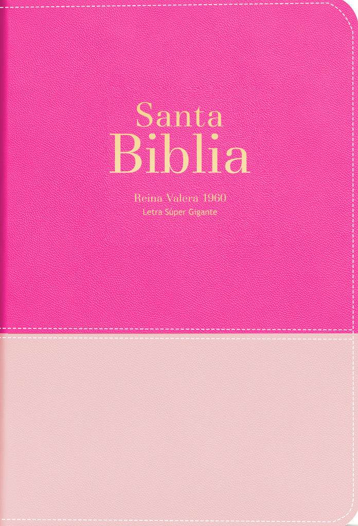 BIBLIA RVR 1960 LETRA SUPER GIGANTE SIMIL PIEL DUOTONE RUBOR FRAMBUESA