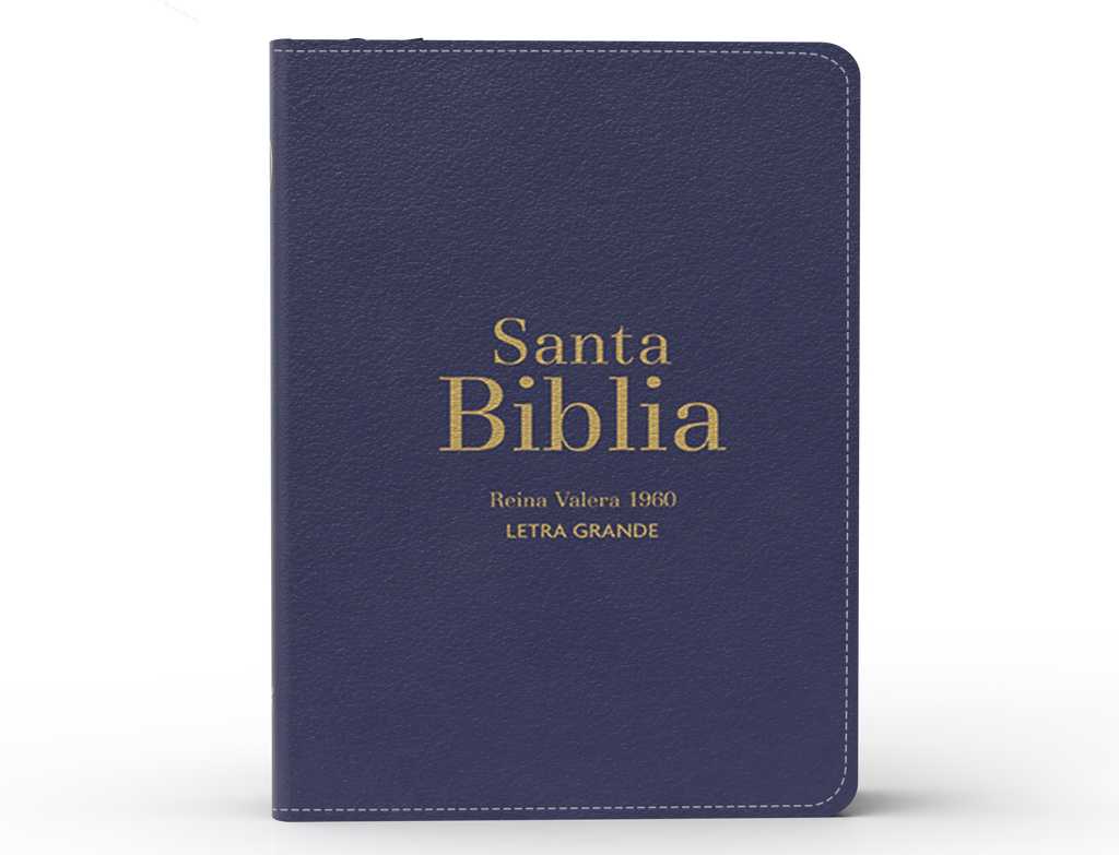 BIBLIA RVR 1960 COMPACTA LETRA GRANDE 11 PUNTOS SIMIL PIEL AZUL CON CIERRE E INDICE