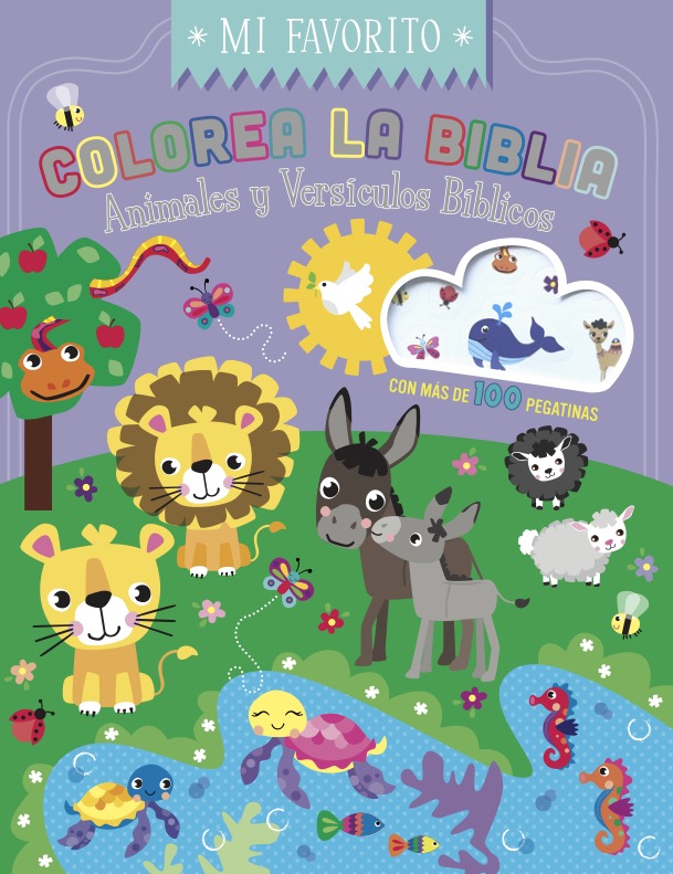 Colorea la Biblia - Animales y Versículos Bíblicos con Pegatinas