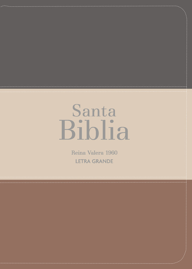 Biblia RVR 1960 Compacta Letra Grande 11 puntos Símil Piel Gris Beige Marrón