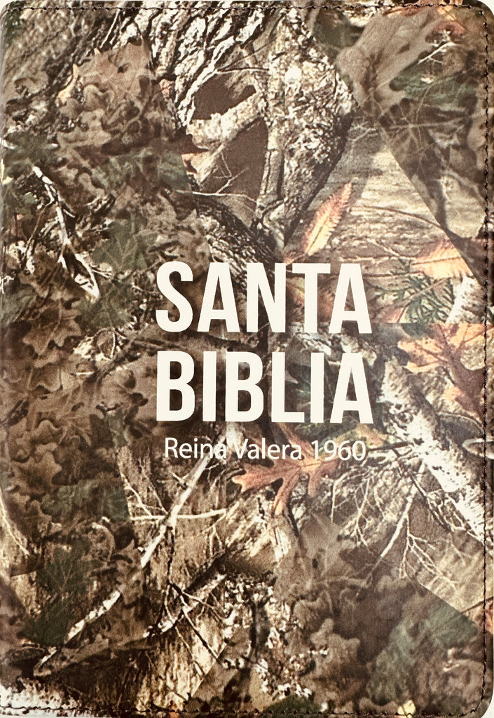 BIBLIA RVR 1960 COMPACTA SIMIL PIEL CAMUFLAJE HOJAS