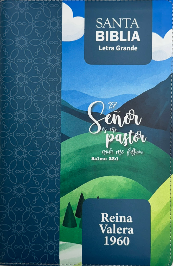 BIBLIA RVR 1960 LETRA GRANDE TAMANO MANUAL SALMO 23:1 CON CIERRE CON ÍNDICE