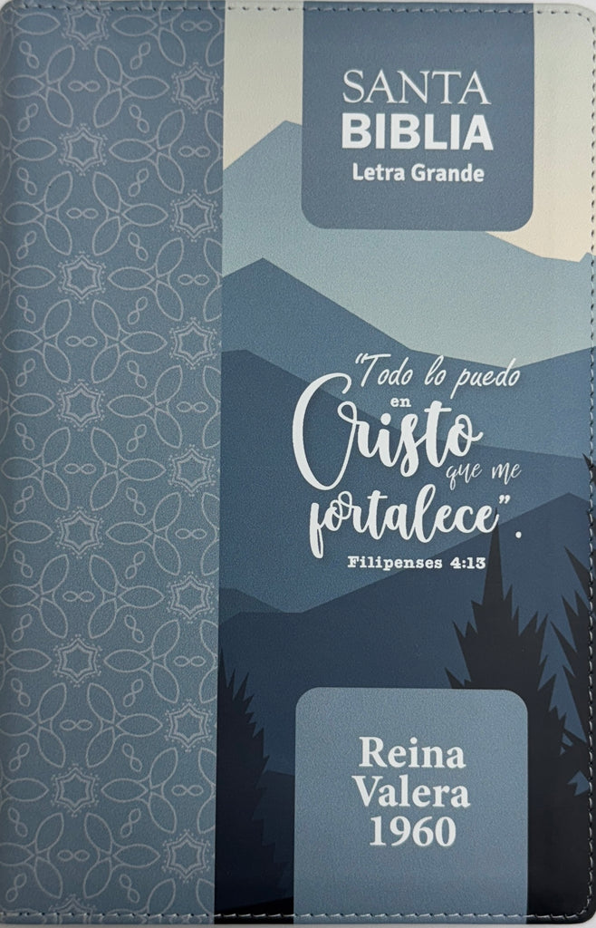 BIBLIA RVR 1960 LETRA GRANDE TAMANO MANUAL FILIPENSES 4:13 CON CIERRE CON ÍNDICE