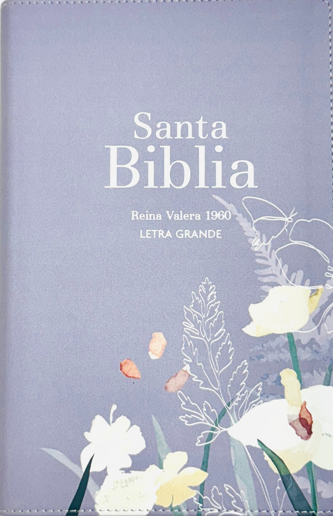 BIBLIA RVR 1960 LETRA GRANDE TAMANO MANUAL SIMIL PIEL LAVANDA
