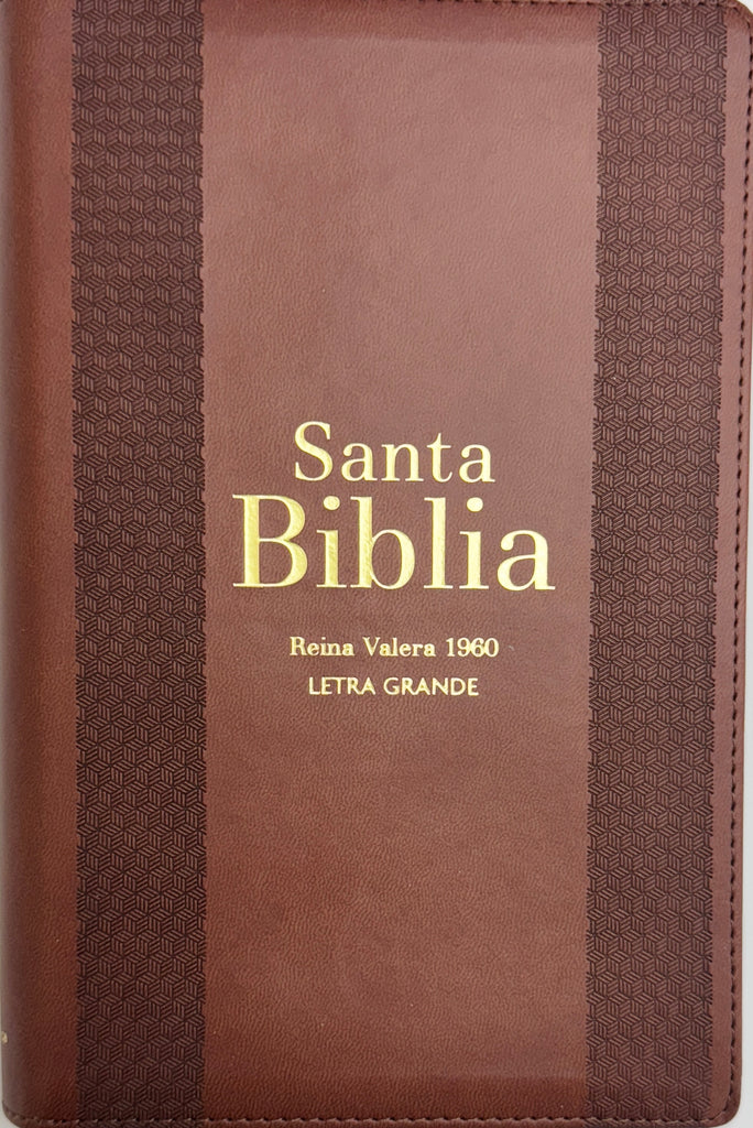 BIBLIA RVR 1960 LETRA GRANDE TAMANO MANUAL MARRÓN CON CIERRE CON ÍNDICE