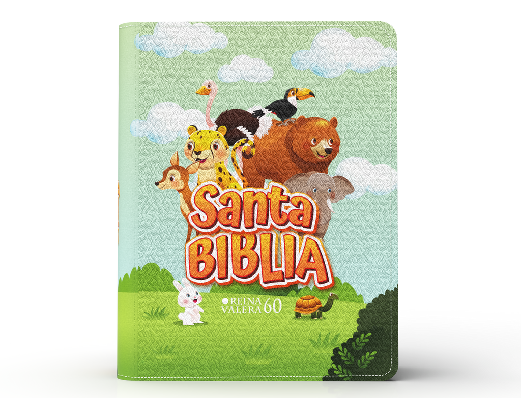 BIBLIA RVR 1960 BOLSILLO PARA NINOS SELVA VINILO CON CIERRE