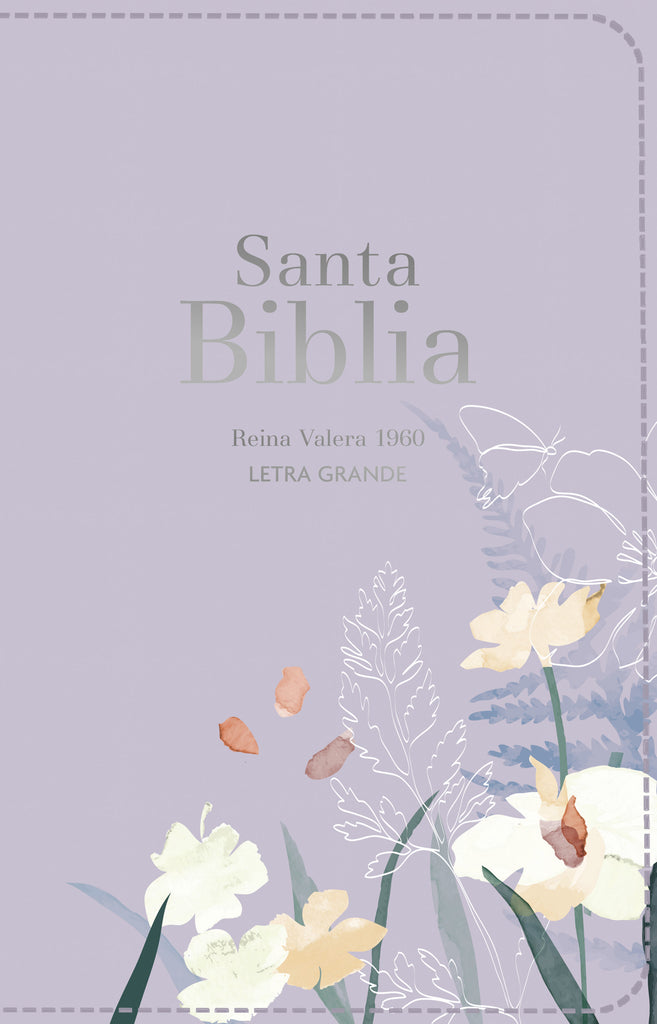 BIBLIA RVR 1960 LETRA GRANDE TAMANO MANUAL SIMIL PIEL LAVANDA