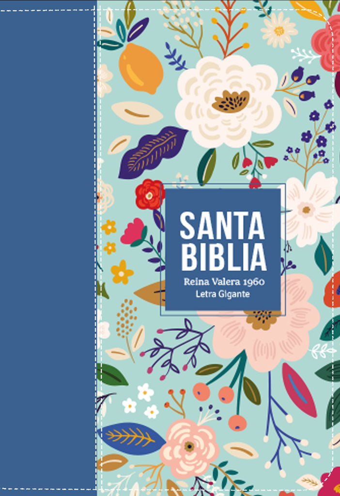 BIBLIA RVR 1960 LETRA GIGANTE 14 PUNTOS SIMIL PIEL AZUL COBALTO CON CIERRE E INDICE