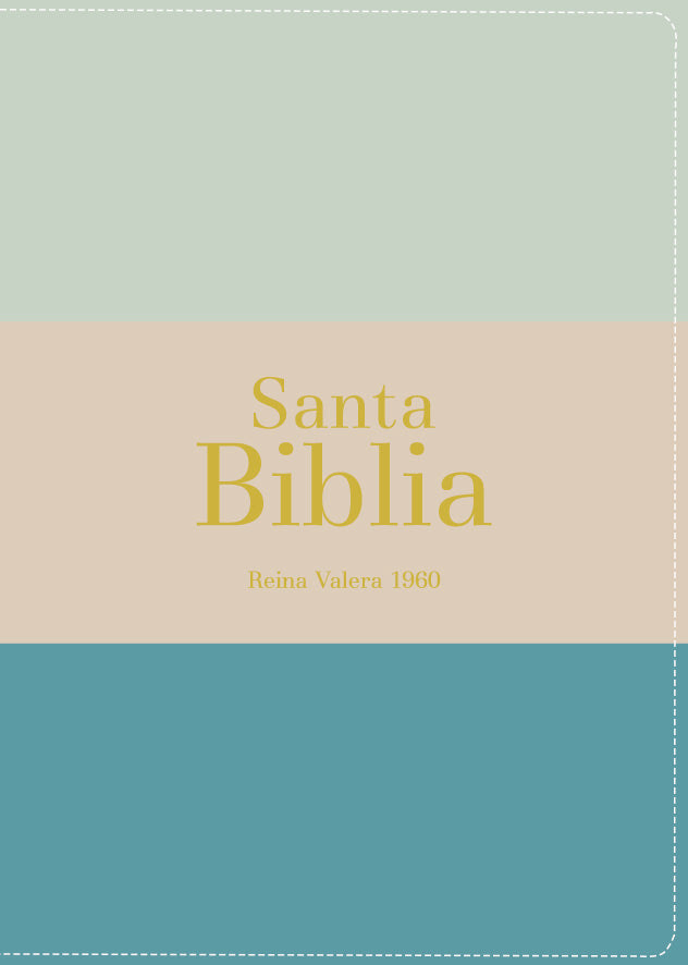 BIBLIA RVR 1960 BOLSILLO SIMIL PIEL TRICOLOR CREMA VERDE AGUA ESMERALDA