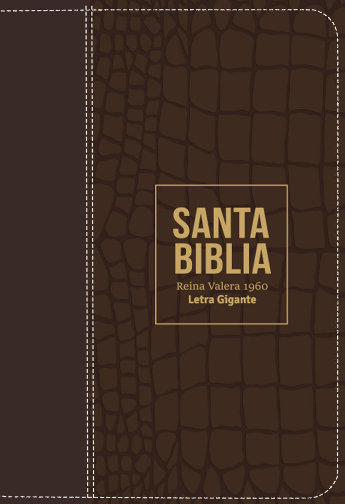 BIBLIA RVR 1960 LETRA GIGANTE 14 PUNTOS SIMIL PIEL MARRON CON CIERRE E INDICE
