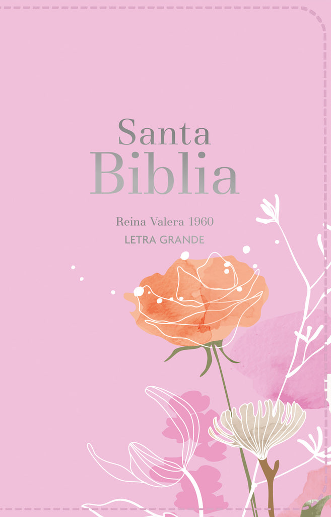 BIBLIA RVR 1960 LETRA GRANDE TAMANO MANUAL SIMIL PIEL ROSA