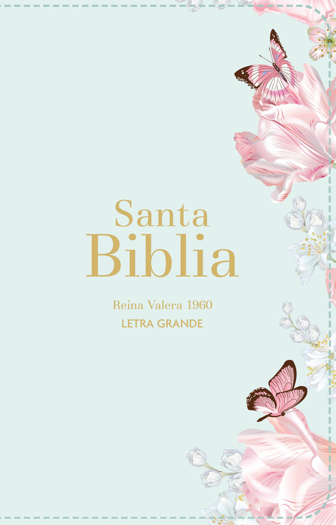 BIBLIA RVR 1960 LETRA GRANDE TAMANO MANUAL SIMIL PIEL SALVIA CLARO