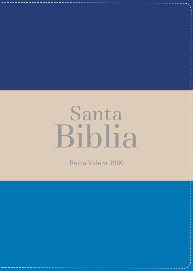 BIBLIA RVR 1960 BOLSILLO SIMIL PIEL TRICOLOR AZUL OSCURO BEIGE AZUL MEDIO