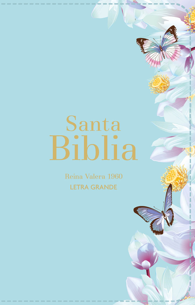 BIBLIA RVR 1960 LETRA GRANDE TAMANO MANUAL SIMIL PIEL AZUL CLARA