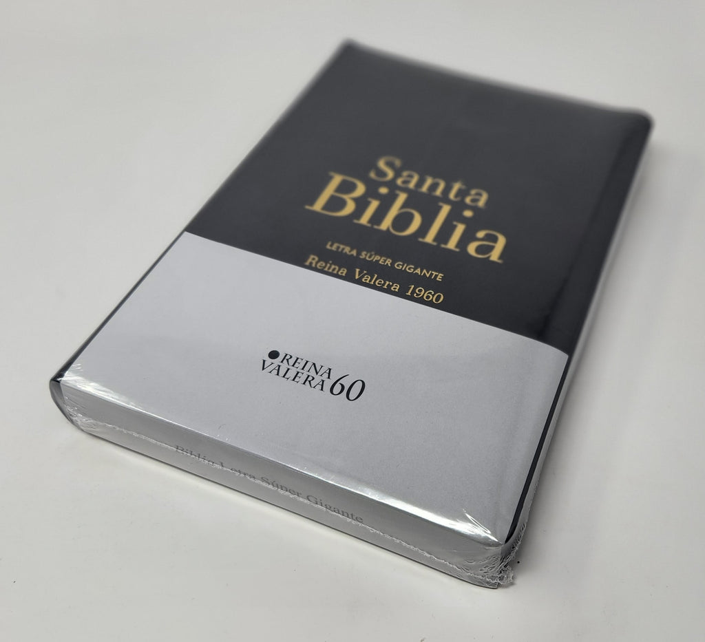 Biblia RVR 1960 Letra Súper Gigante Negro con Índice y Cierre